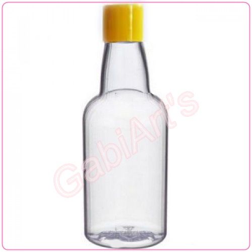 Garrafinhas PVC Cristal 50 ml. tampa reta Amarela