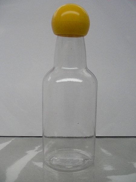 Garrafinhas de PVC Cristal 50 ml. com tampa Bola Amarelo