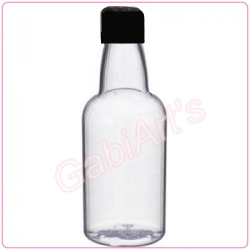 Garrafinhas PVC Cristal 50 ml. tampa reta Preta