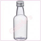 Garrafinhas de PVC Cristal 50 ml. com tampa Prata
